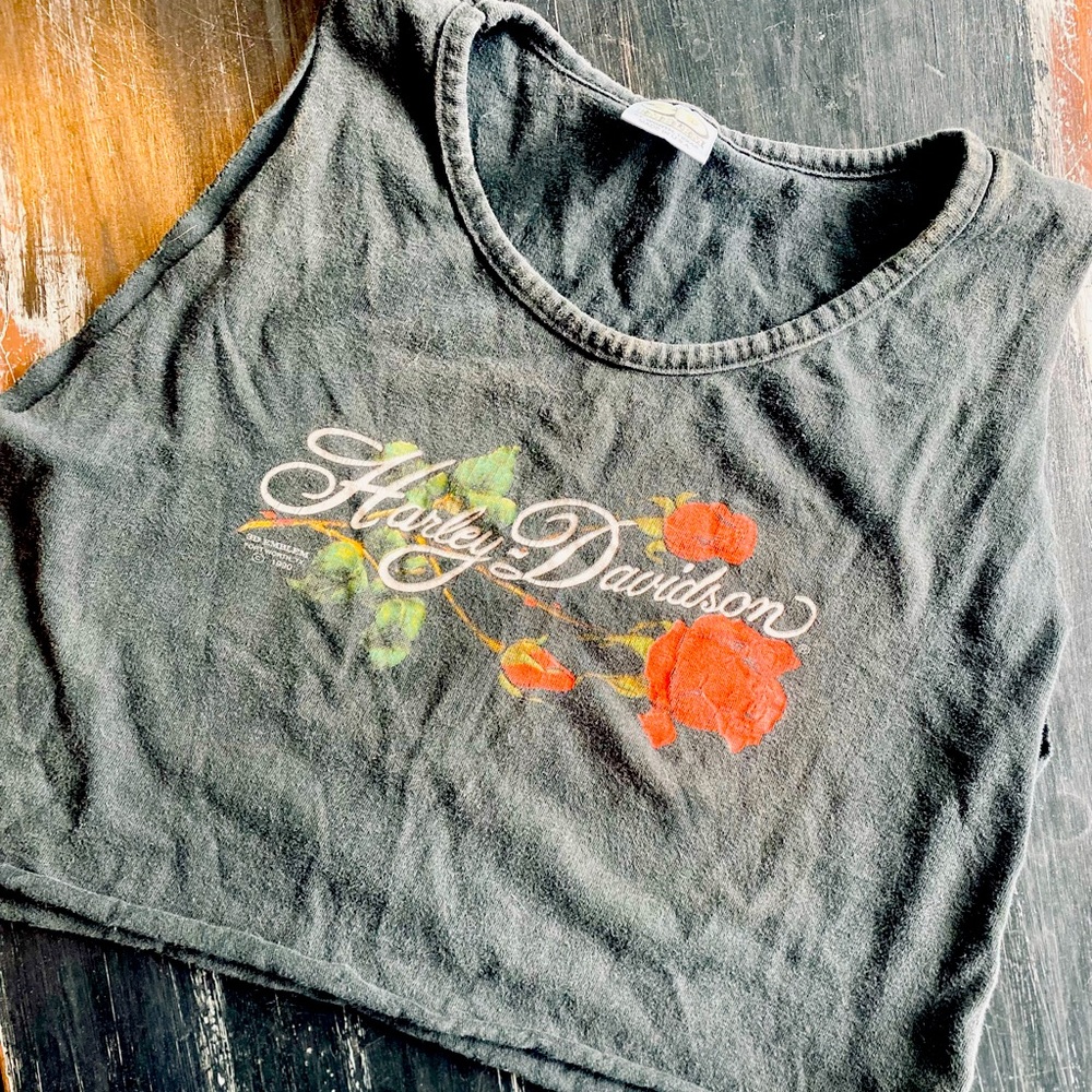 Vintage Harley Davidson Muscle Tee cut off
